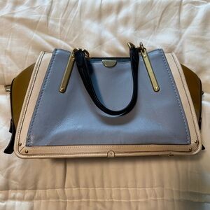 Coach Blue and Mustard Yellow Women's Handbag